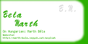bela marth business card